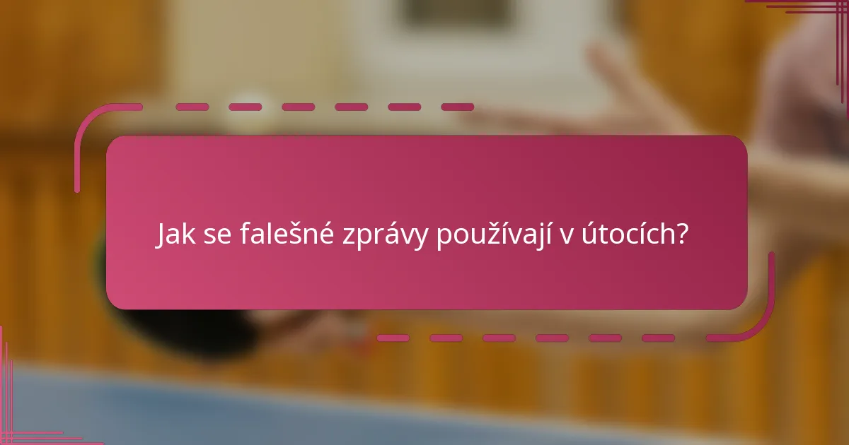 Jak se falešné zprávy používají v útocích?