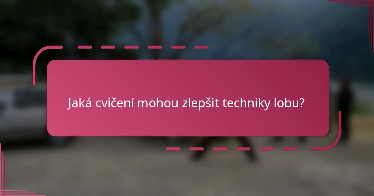 Jaká cvičení mohou zlepšit techniky lobu?
